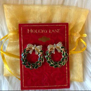 Holiday Wreath Stud Earrings